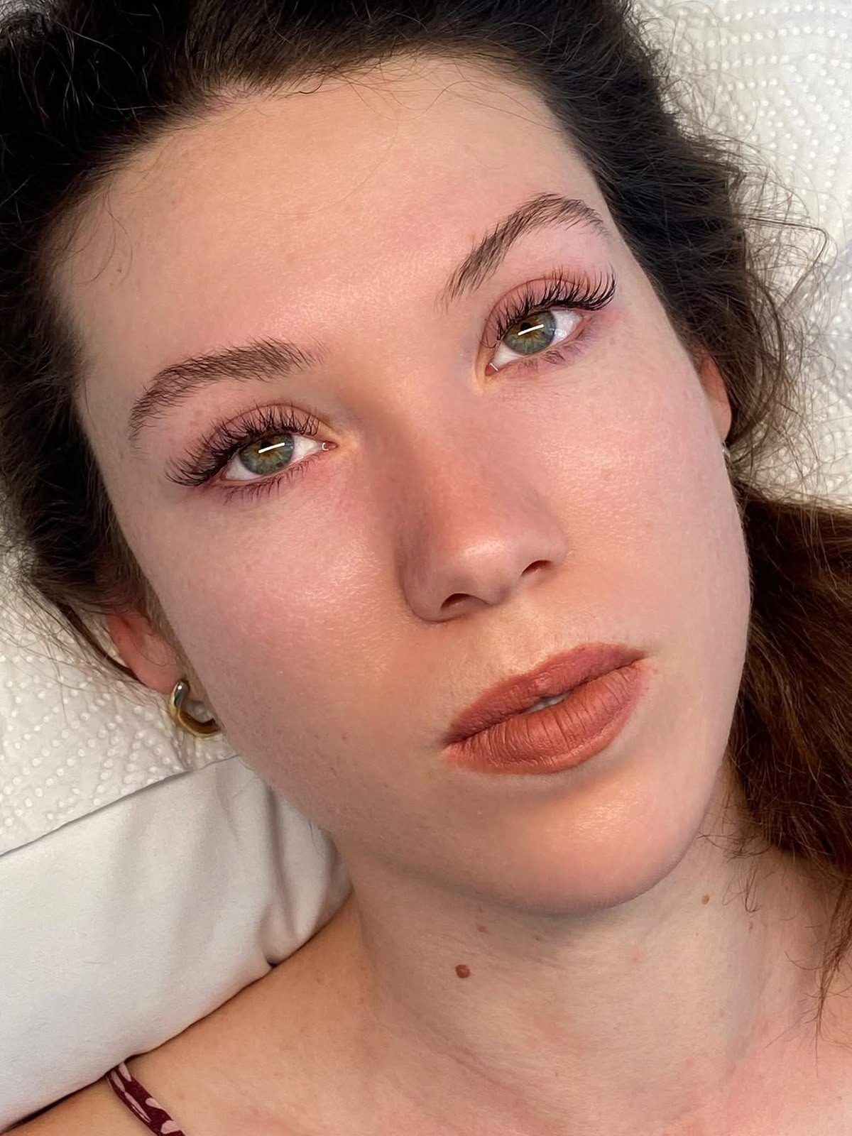 Lash extensions by Lashes by Dee, Paarl — client with dark curls