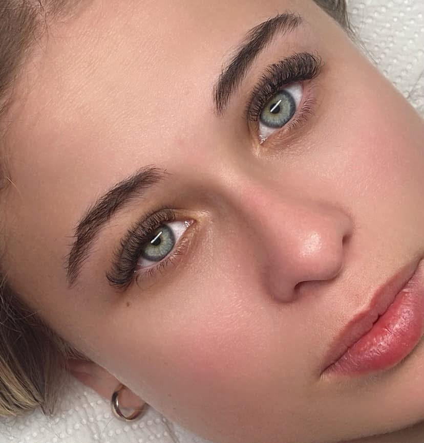 Lash extensions by Lashes by Dee, Paarl — blonde client with hoop earring