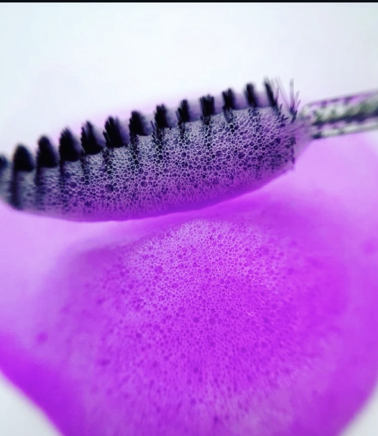 Purple lash foam close-up