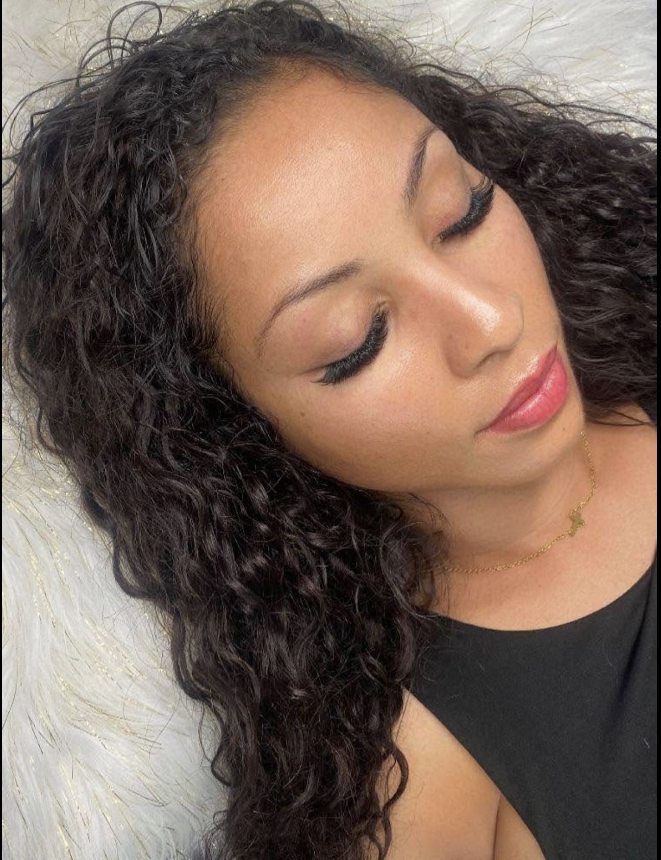 Dramatic volume lash set with closed eyes by Lashes by Dee, Paarl